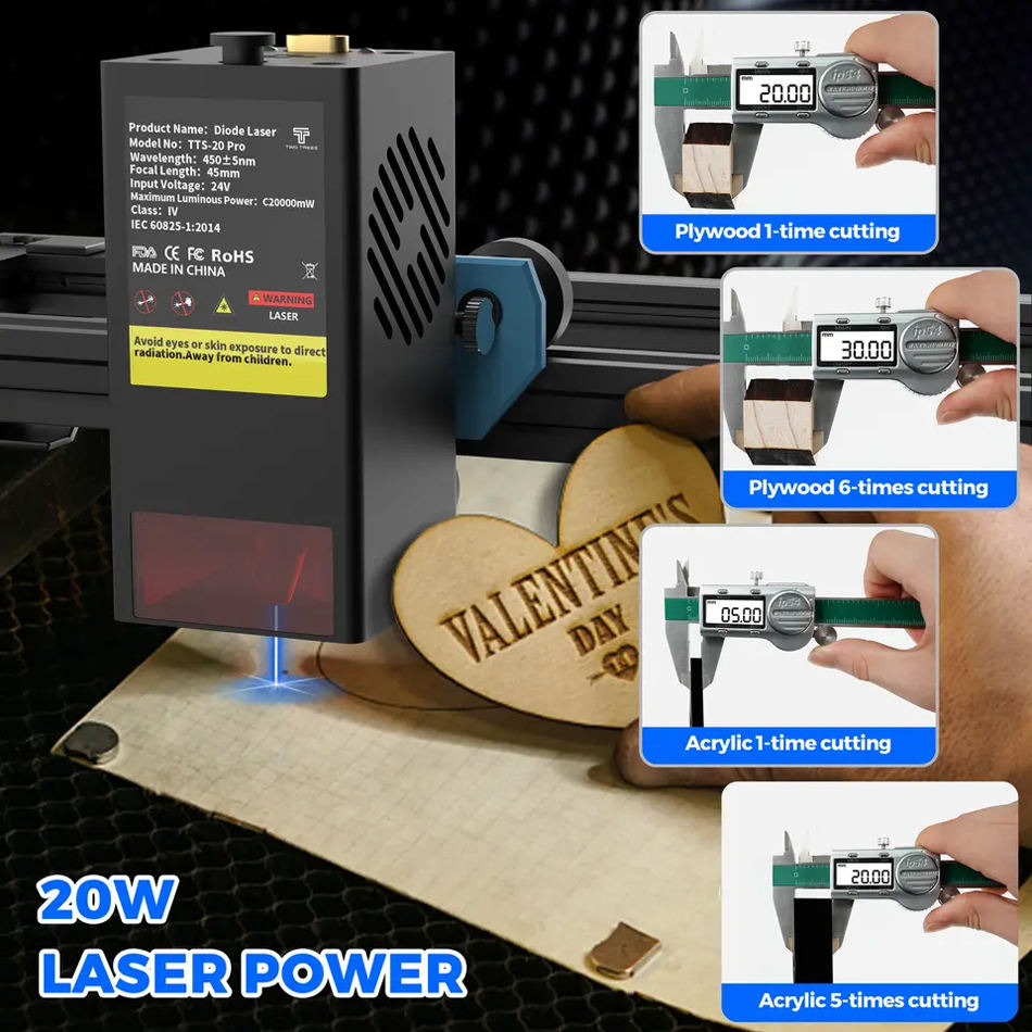 Twotrees TTS-20 Pro 20W Graveu - Industrial Grade Laser Engraver avis et prix